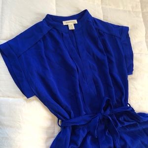 Royal Blue Monteau Tie Waist Dress